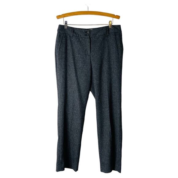 Liz Claiborne Pants - Liz Claiborne grey white speckle herringbone preppy academia Jackie pants 12